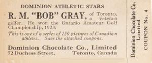 1924-25 Dominion Chocolate Athletic Stars (V31) #4 R.M. 