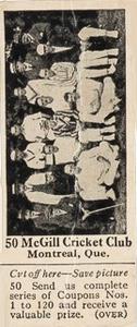 1924-25 Dominion Chocolate Athletic Stars (V31) #50 McGill Cricket Club Front