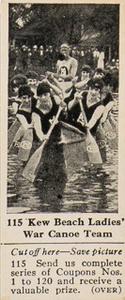 1924-25 Dominion Chocolate Athletic Stars (V31) #115 Kew Beach Ladies' War Canoe Team Front