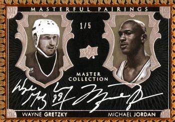 2016 Upper Deck All-Time Greats Master Collection - Masterful Pairings Dual Autograph #MP-WM Wayne Gretzky / Michael Jordan Front