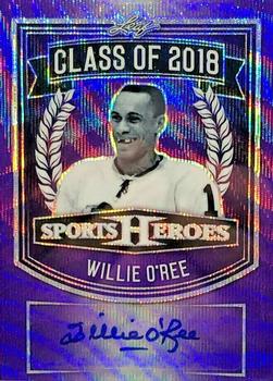 2018 Leaf Metal Sports Heroes - Class of 2018 Autograph Purple Wave #CO-WO1 Willie O’Ree Front
