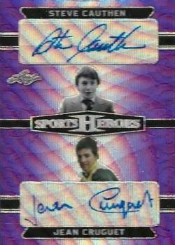 2018 Leaf Metal Sports Heroes - Dual Autograph Purple Wave #DA-15 Steve Cauthen / Jean Cruguet Front