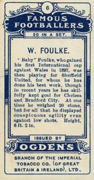 1908 Ogden's Famous Footballers #6 Willie Foulke Back