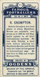 1908 Ogden's Famous Footballers #11 Bob Crompton Back