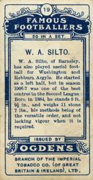 1908 Ogden's Famous Footballers #19 Billy Silto Back