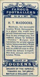 1908 Ogden's Famous Footballers #23 Hopkin Maddock Back