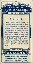 1908 Ogden's Famous Footballers #27 Basil Hill Back