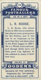 1908 Ogden's Famous Footballers #39 L. R. Roose Back