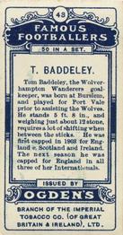 1908 Ogden's Famous Footballers #43 T. Baddeley Back