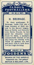 1908 Ogden's Famous Footballers #45 H. Bromage Back