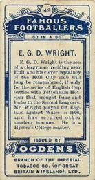 1908 Ogden's Famous Footballers #49 E. G. D. Wright Back