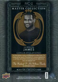 2016 Upper Deck All-Time Greats Master Collection - Autograph Golden Rainbow #MC-LJ LeBron James Back