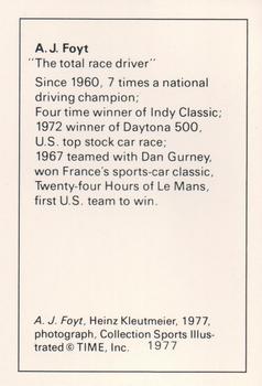 1981 Phillip Morris Smithsonian Champions of American Sport #NNO A.J. Foyt Back