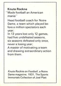 1981 Phillip Morris Smithsonian Champions of American Sport #NNO Knute Rockne Back