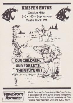 1991 Washington State Cougars Smokey #NNO Kristen Hovde Back