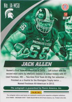 2016 Panini Michigan State Spartans - Autographs #JA-MSU Jack Allen Back