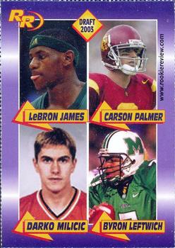 2003 Rookie Review #38 LeBron James / Carson Palmer / Darko Milicic / Byron Leftwich Front