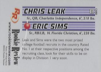 2003 Rookie Review #45 Chris Leak / Ernie Sims Back