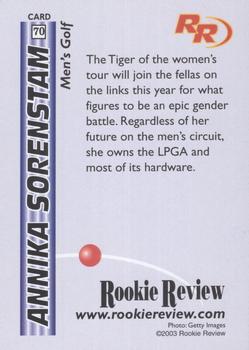 2003 Rookie Review #70 Annika Sorenstam Back