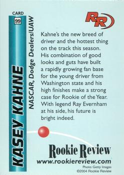 2004 Rookie Review #99 Kasey Kahne Back