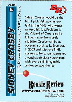 2004 Rookie Review #104 Sidney Crosby Back