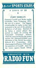 1956 Radio Fun British Sports Stars #8 Cliff Morgan Back