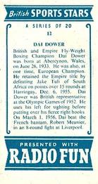 1956 Radio Fun British Sports Stars #12 Dai Dower Back