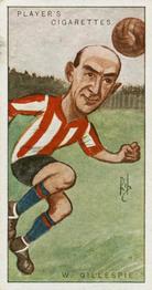 1926 Player's Footballers Caricatures by Rip #14 William Gillespie Front