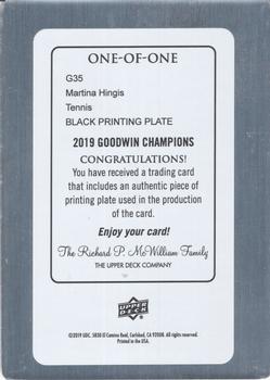 2019 Upper Deck Goodwin Champions - Goudey Printing Plates Black #G35 Martina Hingis Back