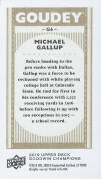2019 Upper Deck Goodwin Champions - Goudey Minis #G6 Michael Gallup Back