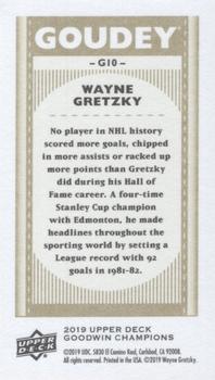 2019 Upper Deck Goodwin Champions - Goudey Minis #G10 Wayne Gretzky Back
