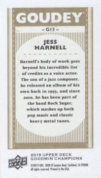 2019 Upper Deck Goodwin Champions - Goudey Minis #G13 Jess Harnell Back