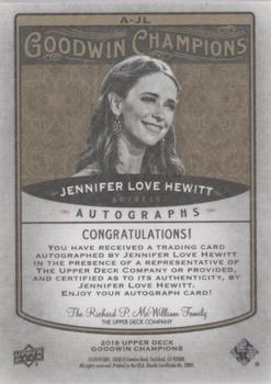 2019 Upper Deck Goodwin Champions - Autographs #A-JL Jennifer Love Hewitt Back