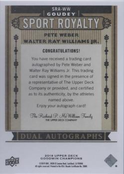 2019 Upper Deck Goodwin Champions - Goudey Sport Royalty Dual Autographs #SRA-WW Pete Weber / Walter Ray Williams Jr. Back