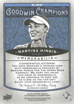 2019 Upper Deck Goodwin Champions - Memorabilia #M-MH Martina Hingis Back