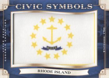 2019 Upper Deck Goodwin Champions - Civic Symbols Manufactured Patches #USF-13 Rhode Island Front