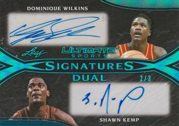 2019 Leaf Ultimate Sports - Ultimate Signatures 2 Platinum #US2-06 Dominique Wilkins / Shawn Kemp Front
