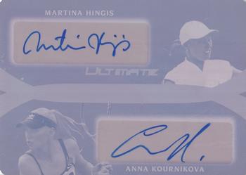 2019 Leaf Ultimate Sports - Ultimate Signatures 2 Printing Plates Magenta #US2-12 Martina Hingis / Anna Kournikova Front