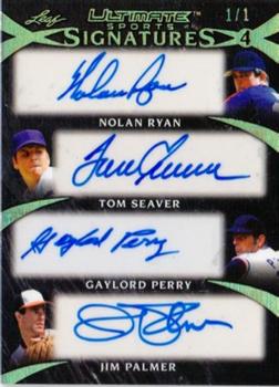 2019 Leaf Ultimate Sports - Ultimate Signatures 4 Gold #US4-04 Nolan Ryan / Tom Seaver / Gaylord Perry / Jim Palmer Front