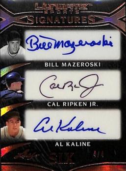 2019 Leaf Ultimate Sports - Ultimate Signatures 6 #US6-02 Bill Mazeroski / Cal Ripken Jr. / Al Kaline / Billy Williams / Pete Rose / Reggie Jackson Front
