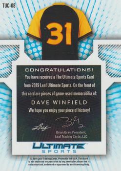 2019 Leaf Ultimate Sports - The Ultimate Card Relics #TUC-08 Dave Winfield Back