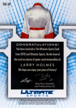 2019 Leaf Ultimate Sports - The Ultimate Card Relics #TUC-20 Larry Holmes Back