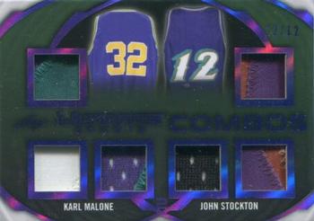 2019 Leaf Ultimate Sports - Ultimate Combos Relics Purple #UC-03 Karl Malone / John Stockton Front
