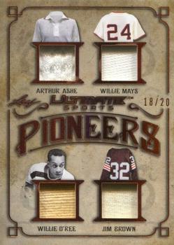 2019 Leaf Ultimate Sports - Ultimate Pioneers 4 Relics #UP4-03 Arthur Ashe / Willie Mays / Willie O'Ree / Jim Brown Front