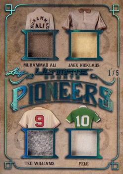 2019 Leaf Ultimate Sports - Ultimate Pioneers 4 Relics Platinum #UP4-01 Muhammad Ali / Jack Nicklaus / Ted Williams / Pelé Front