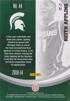 2016 Panini Michigan State Spartans - Gold #44 Keith Appling Back