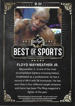 2019 Leaf Best of Sports #M-04 Floyd Mayweather Jr. Back