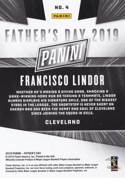2019 Panini Father's Day #4 Francisco Lindor Back