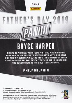 2019 Panini Father's Day #5 Bryce Harper Back