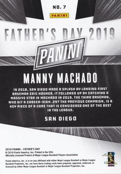 2019 Panini Father's Day #7 Manny Machado Back